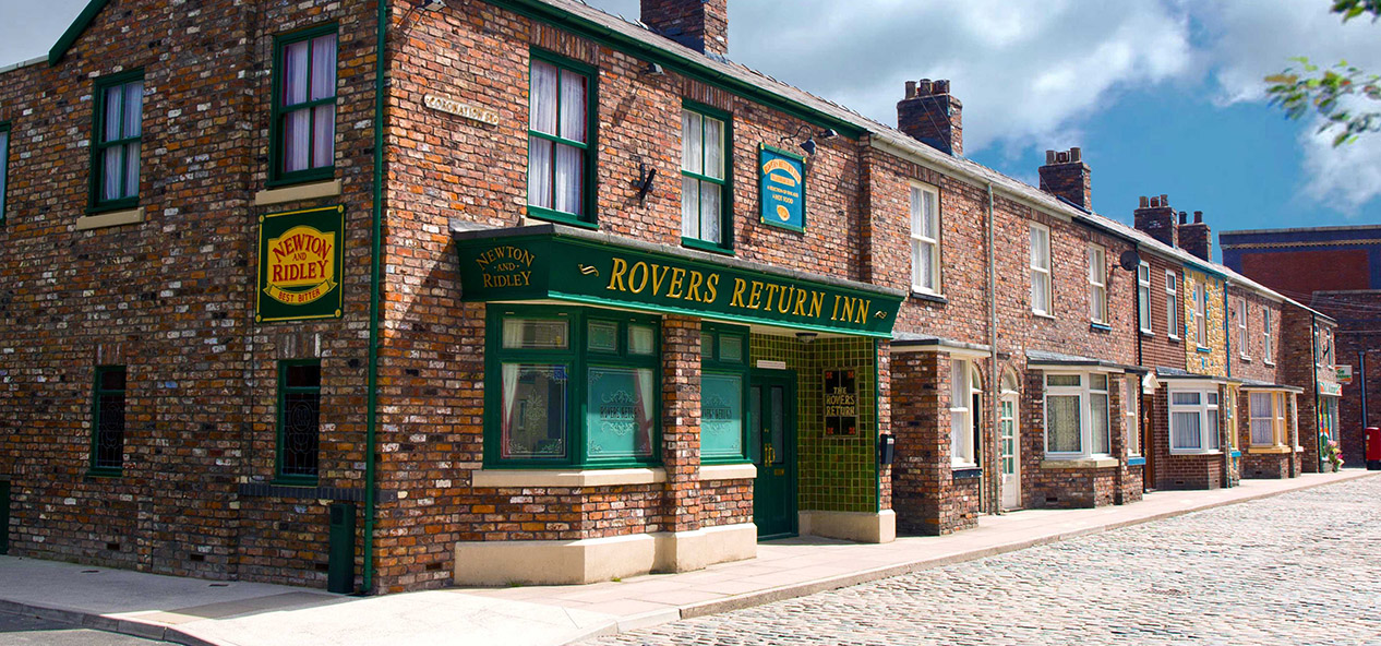 General view of the Coronation Street set and the Rovers Return
